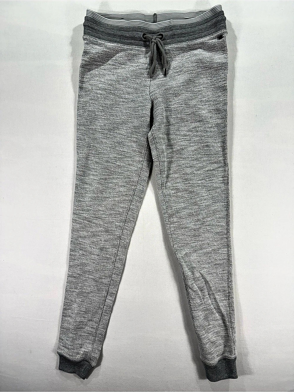 American Eagle Outfitters Light Gray and White Striped Jogger Leggings Size XS